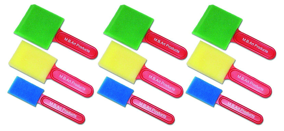 Assorted Foam Brushes Pack 9