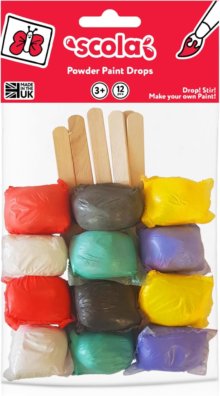 SCO POWDER COLOUR PAINT DROPS 12PCS SET