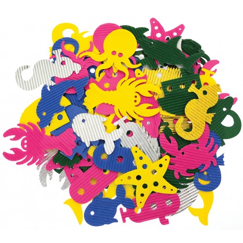 SCO CORRUGATED PAPER SHAPES SEA ASSORTED 100PCS -Min Qty 12