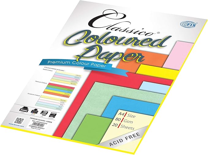 FIS®CLASSICO COLOR PCOPY PAPER A4 80G PREMIUM LEMON 20 SHEETS