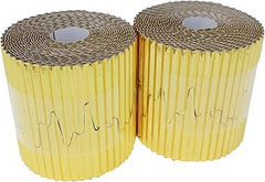 SCO CORRUGATED DECORATIVE BORDER ROLL ICICLES GOLD 70MMX7.5M 1PC -Min Qty 12