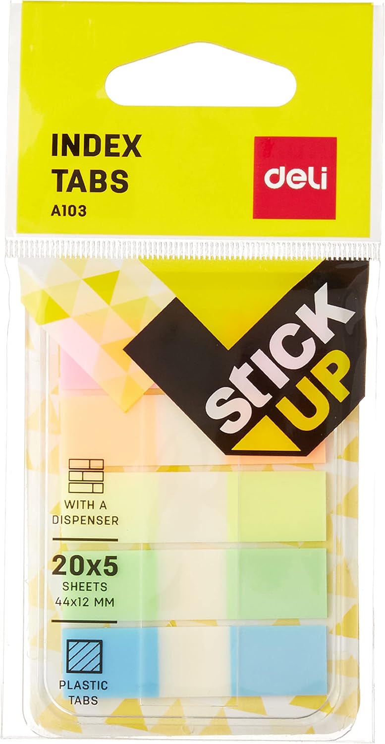 DeliEA10302,Index Tab 45x12mm(Asst)(1x24)