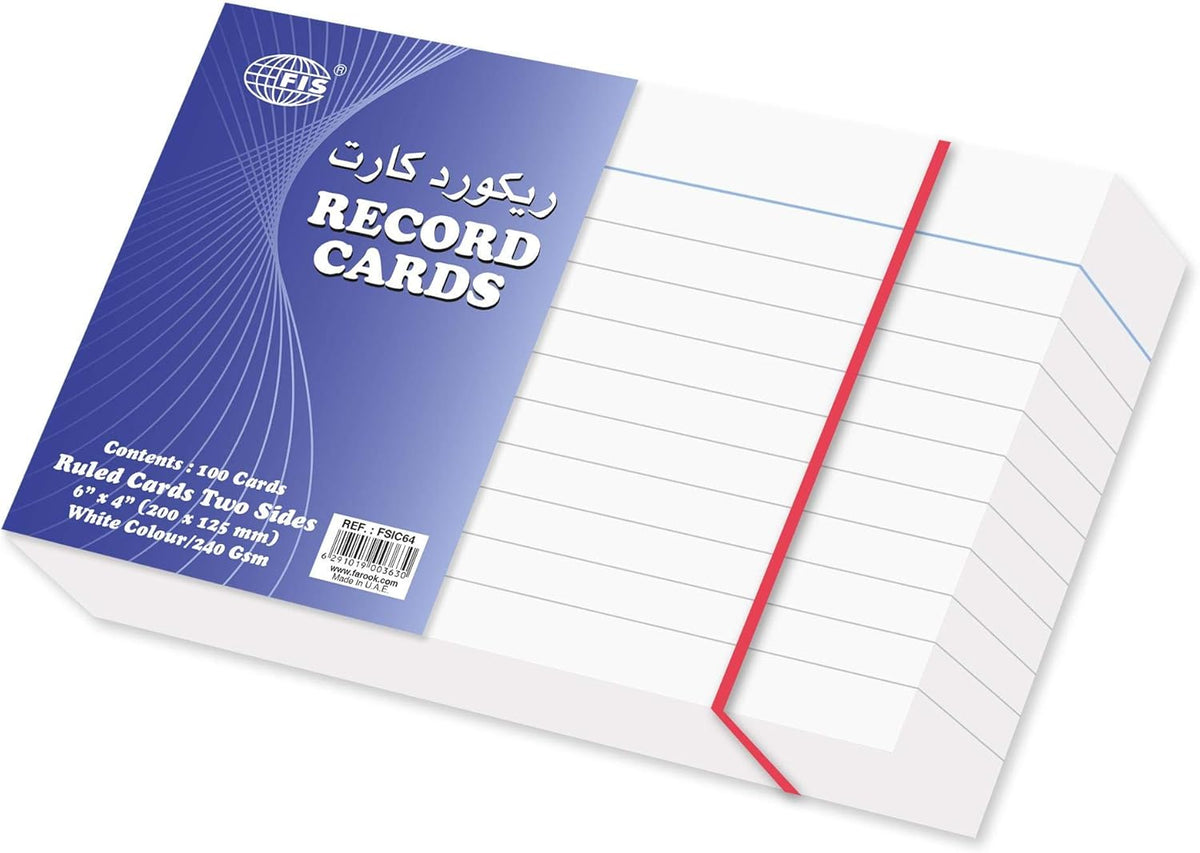 FIS®RECORD CARD 6X4' 240G WHITE