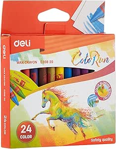 DELI EC20820 Wax Crayon 24 Colors