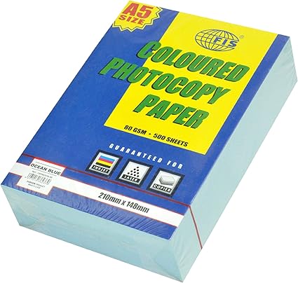 FIS® COLOR PHOTOCOPY PAPER A5 80G, PASTEL BLUE 500 SHEETS