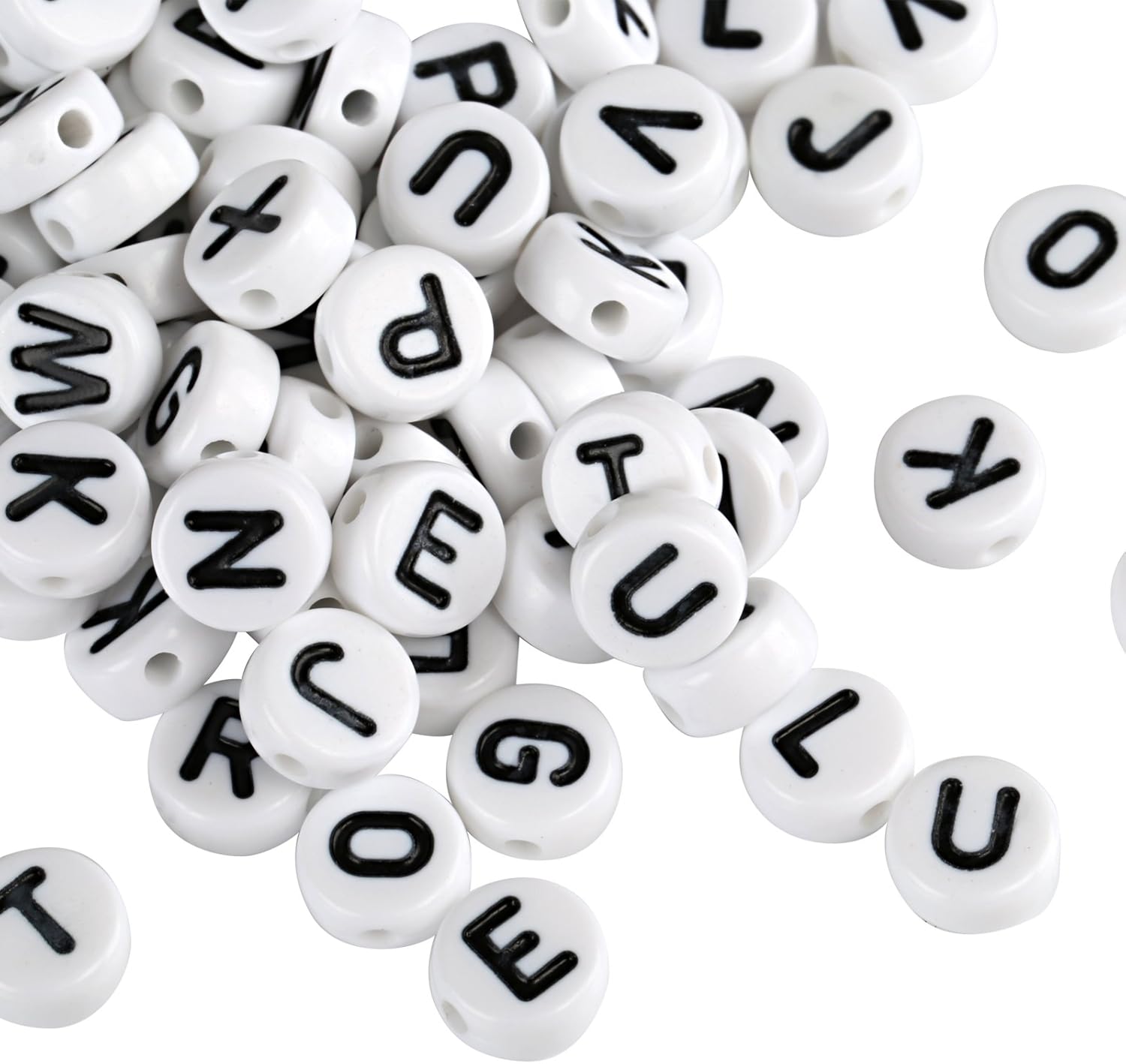 SCO BEADS ALPHABET RESIN WHITE -Min Qty 6