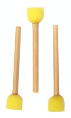 Wood/Yellow Foam Brush Pk 10