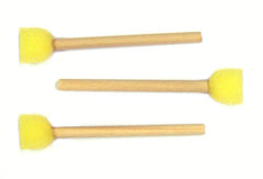 Wood/Yellow Foam Brush Pk 10