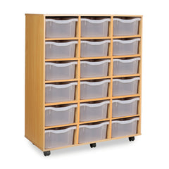 Monarch 18 double tray storage unit (3 x 6) - Transparent