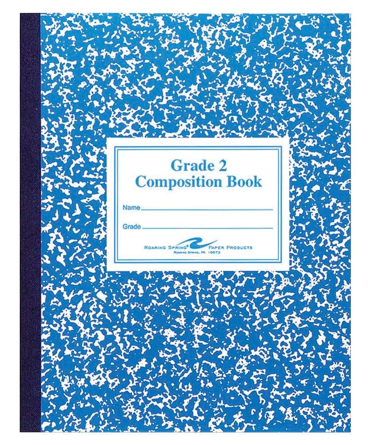 PAPER COMP BOOK 9.75X7.75 GRADE 2 BLUE 50 SHTS