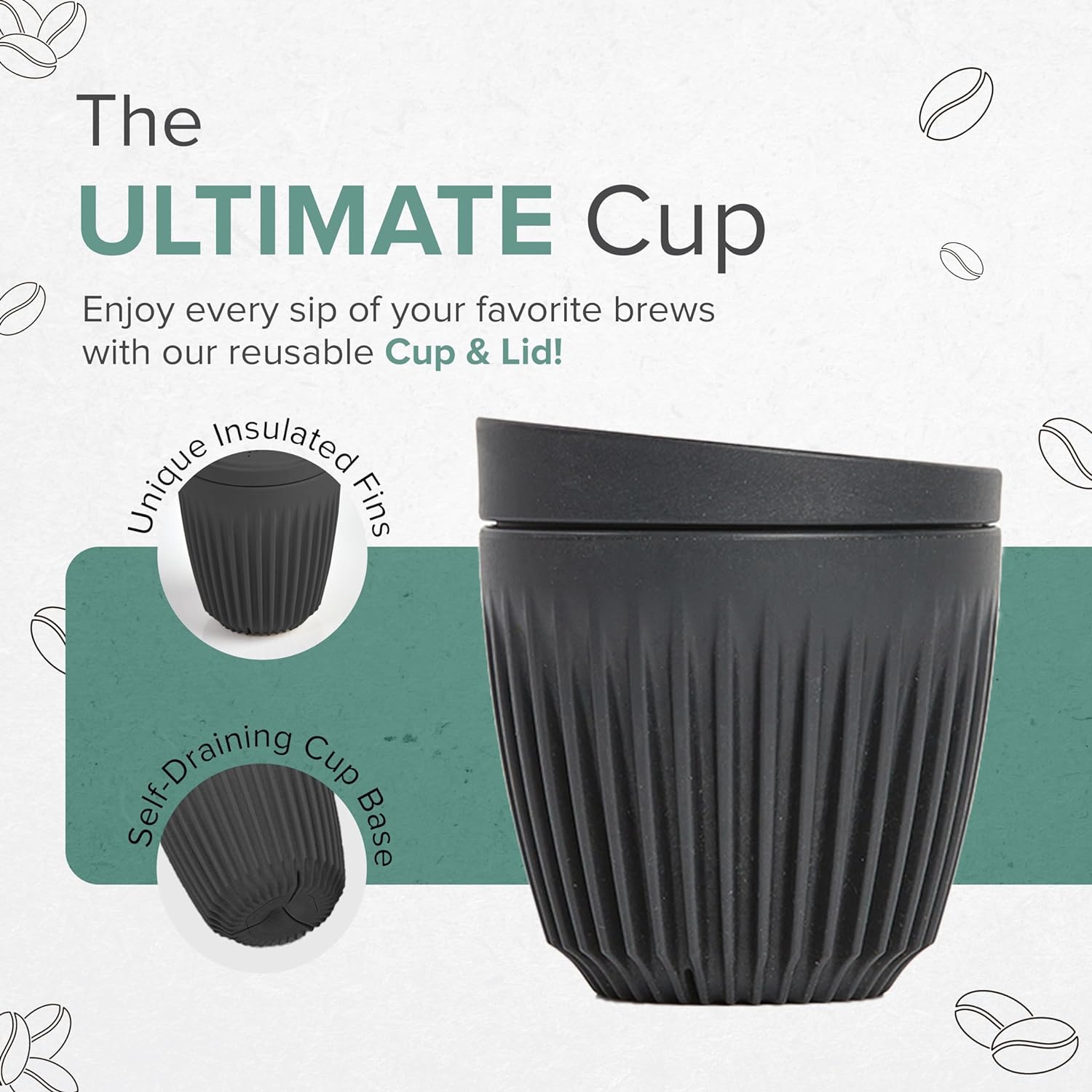 8oz HuskeeCup with Lid - Charcoal