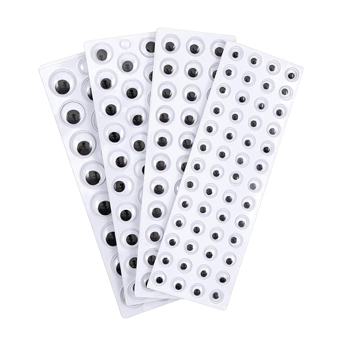 SCO WIGGLY EYES PEEL N STICK ON SHEET ASSORTED 125PCS -Min Qty 12
