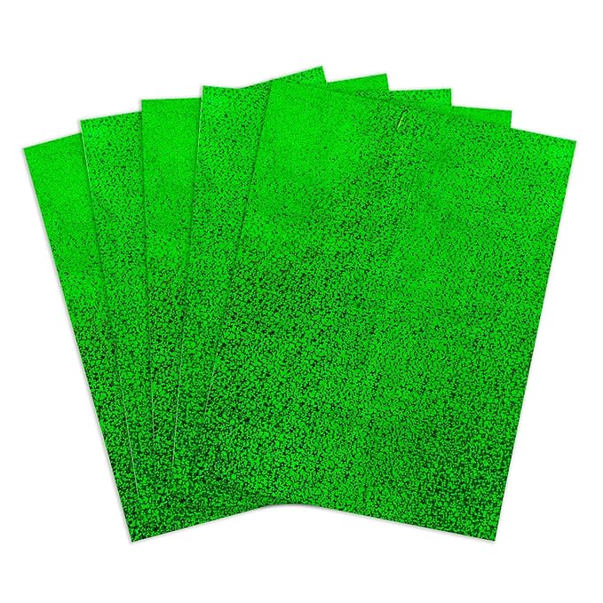 SCO SELF ADHESIVE HOLOGRAPHIC GREEN A4 20SH -Min Qty 1