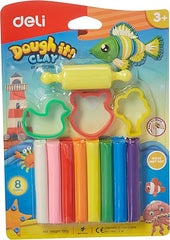 Deli ED75021 Plasticine 8 Colors (Clay),100gm