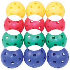 Airflow Perforated 63mm Ball (3 of Each Colour Red Blue Green & Yellow )