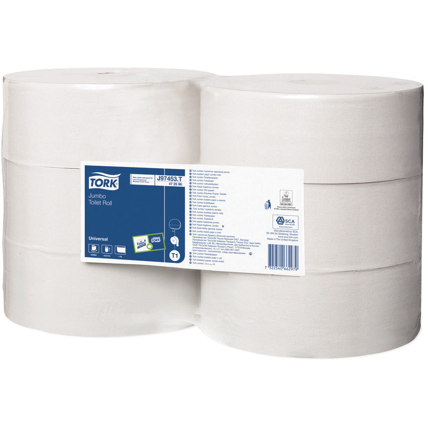 Tork Jumbo Toilet Roll 1Ply 500M Cs6