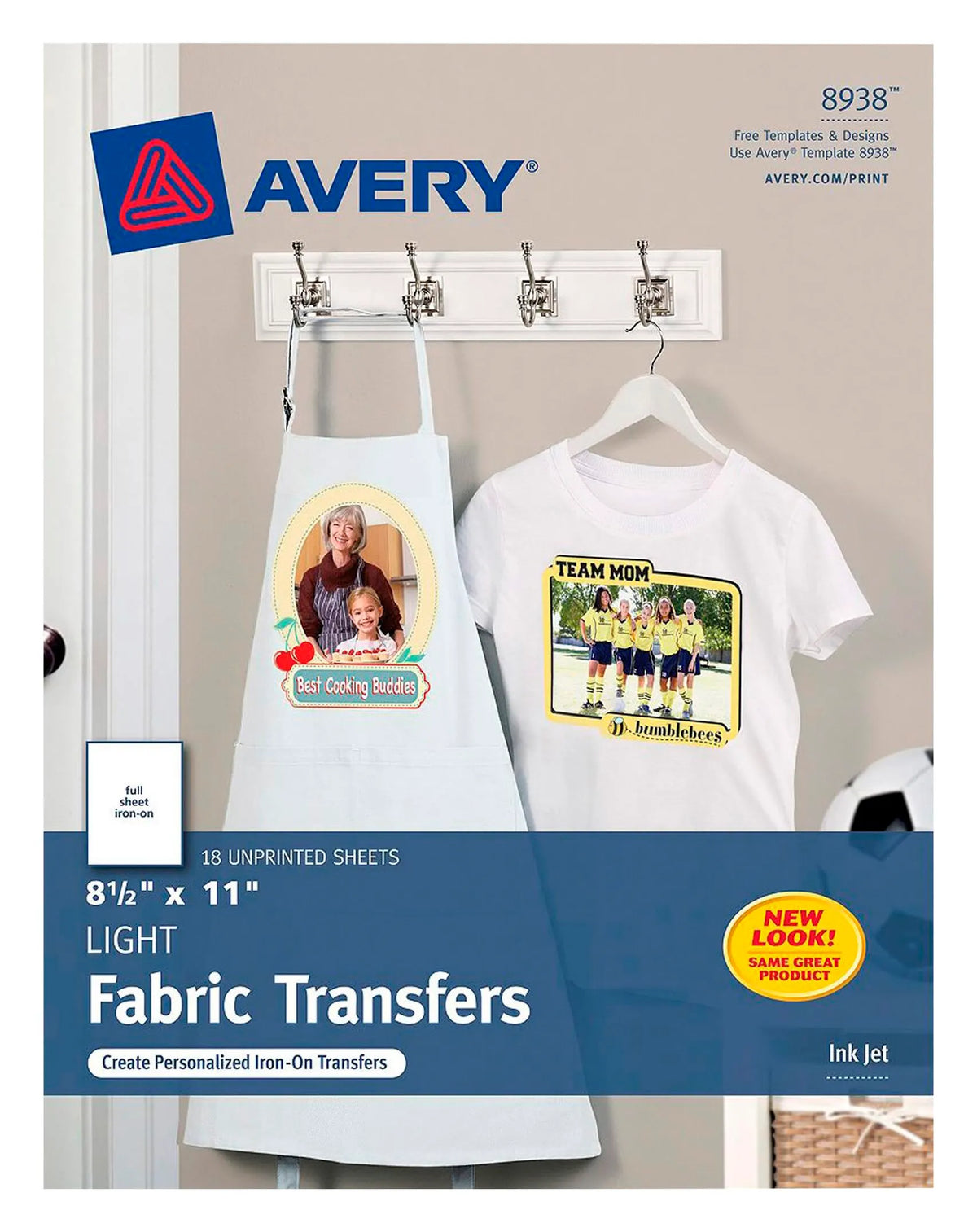 PAPER IRON-ON TRANSFERS LIGHT COLOR T-SHIRT PACK OF 18
