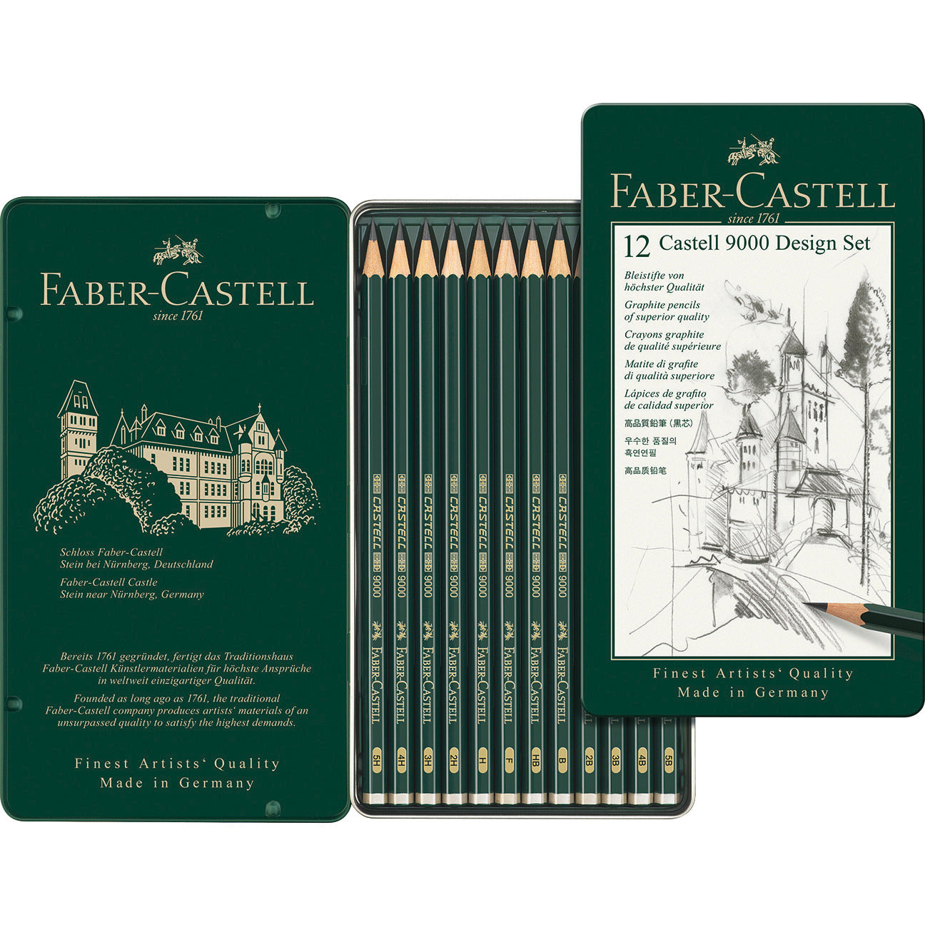 Pencil Faber 9000 Des Set 5B-5H Pk12