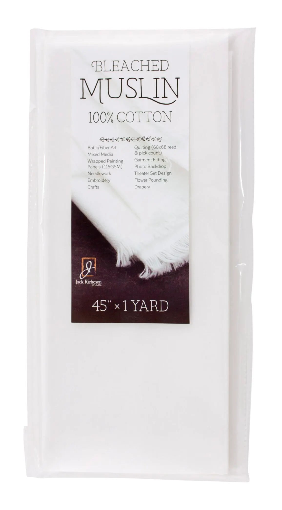 MUSLIN BLEACHED 45 IN X 1 YD