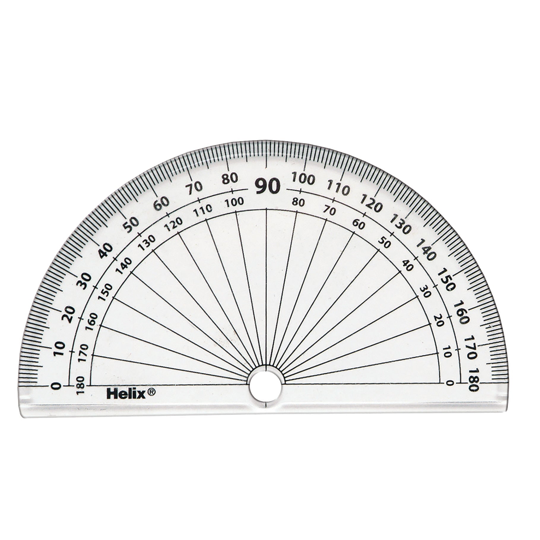 Protractor 102Mm Clear Plastic Pk10