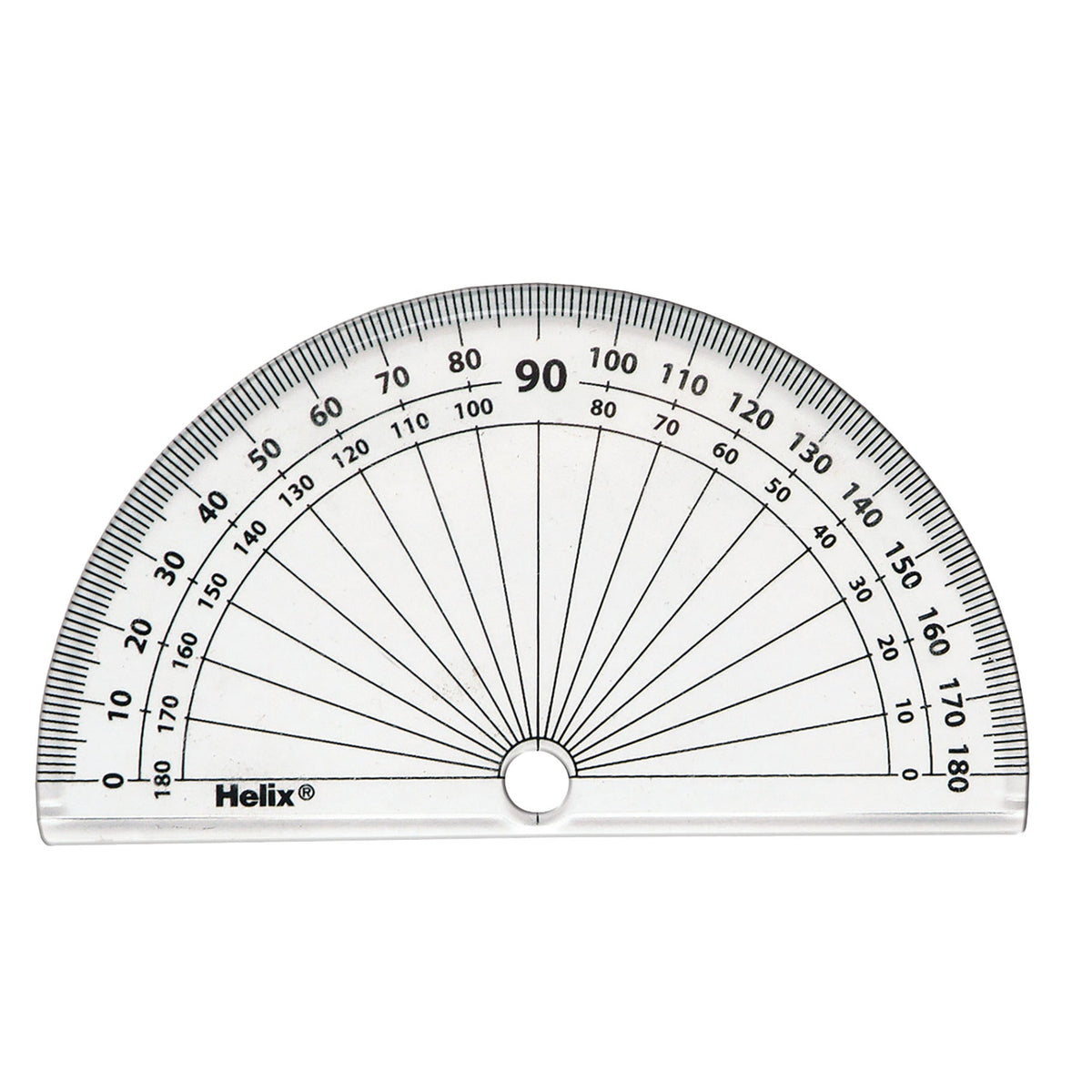 Protractor 102Mm Clear Plastic Pk10