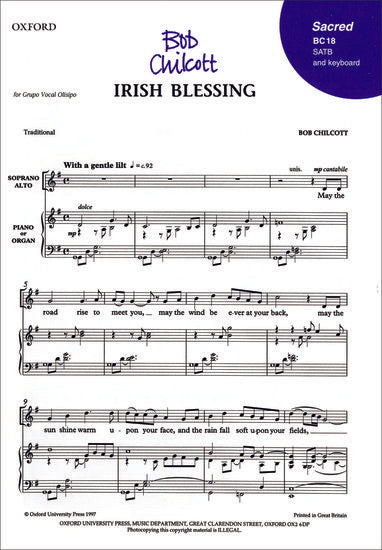Chilcott Irish Blessing: SATB vocal score
