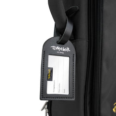 Tom & Will 100% real leather luggage tags - Charcoal black