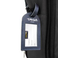 Tom & Will 100% real leather luggage tags - Navy blue