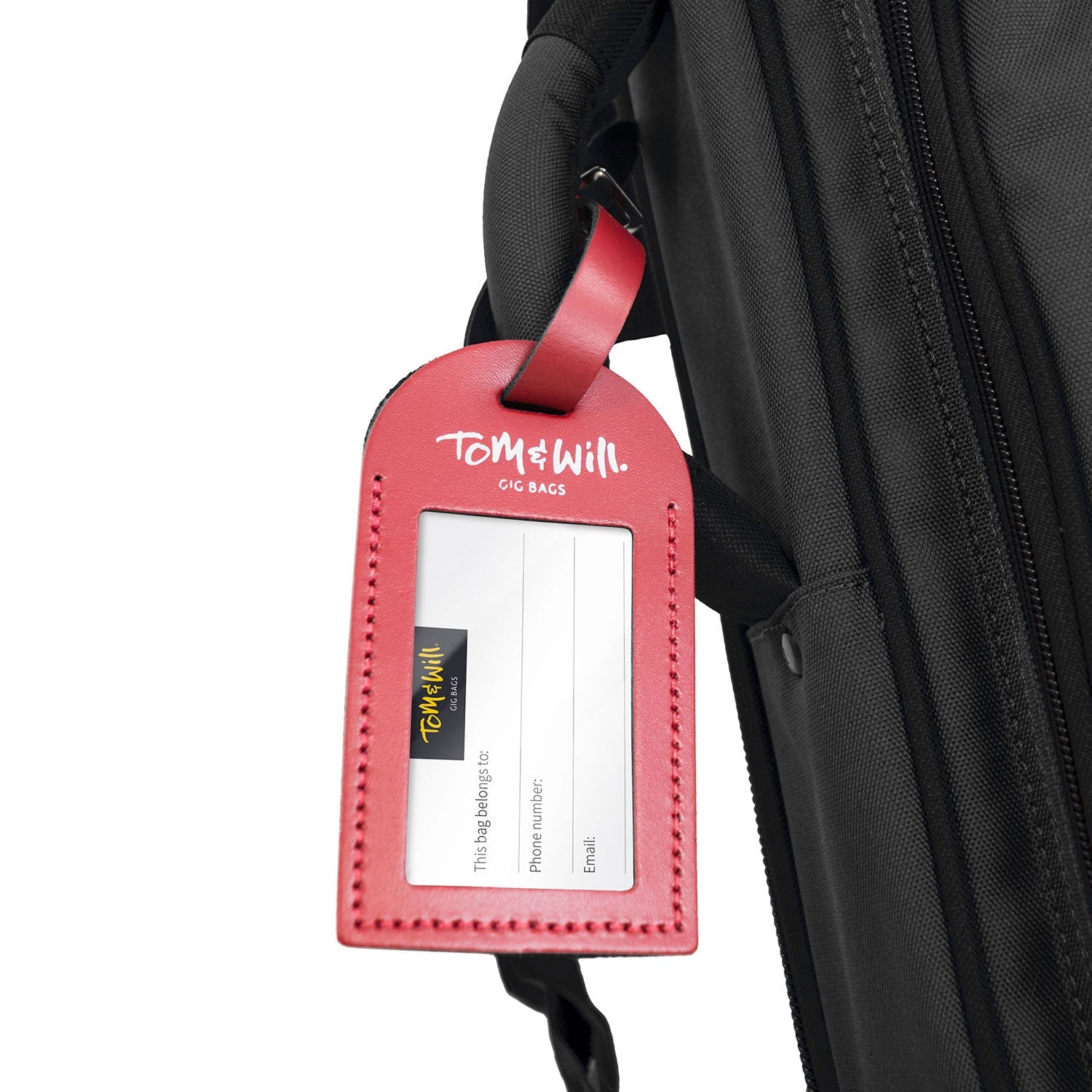 Tom & Will 100% real leather luggage tags - Burgundy