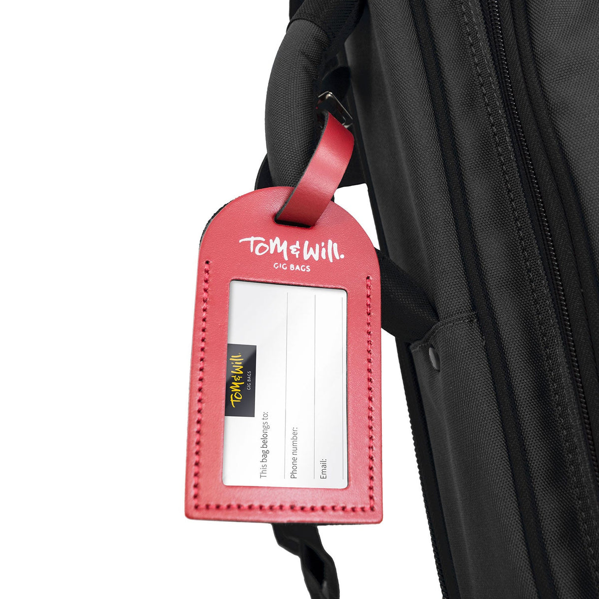 Tom & Will 100% real leather luggage tags - Burgundy