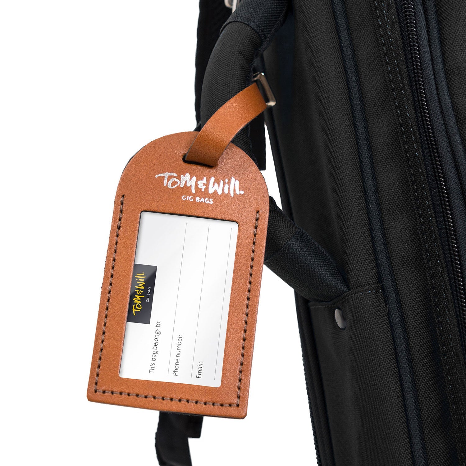 Tom & Will 100% real leather luggage tags - London tan