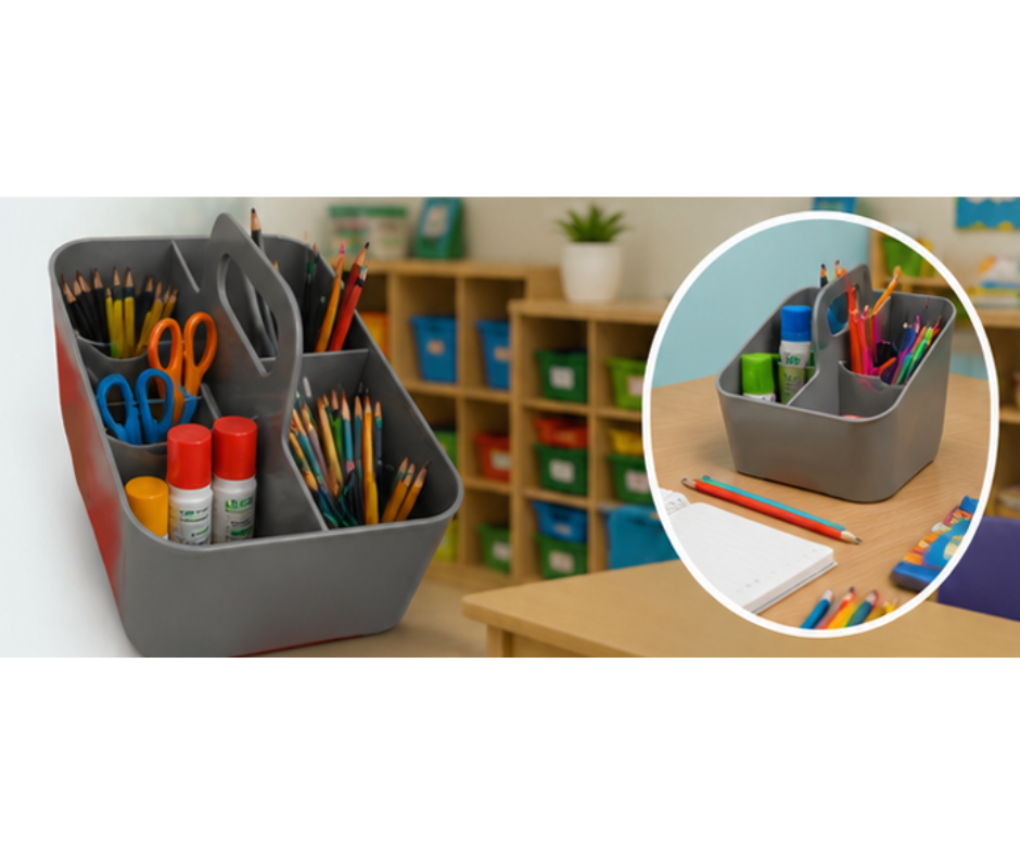 Classroom Caddies Table Storage Grey Color 24.8x15.4x17