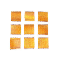 10 Golden Bead Squares of Hundred
