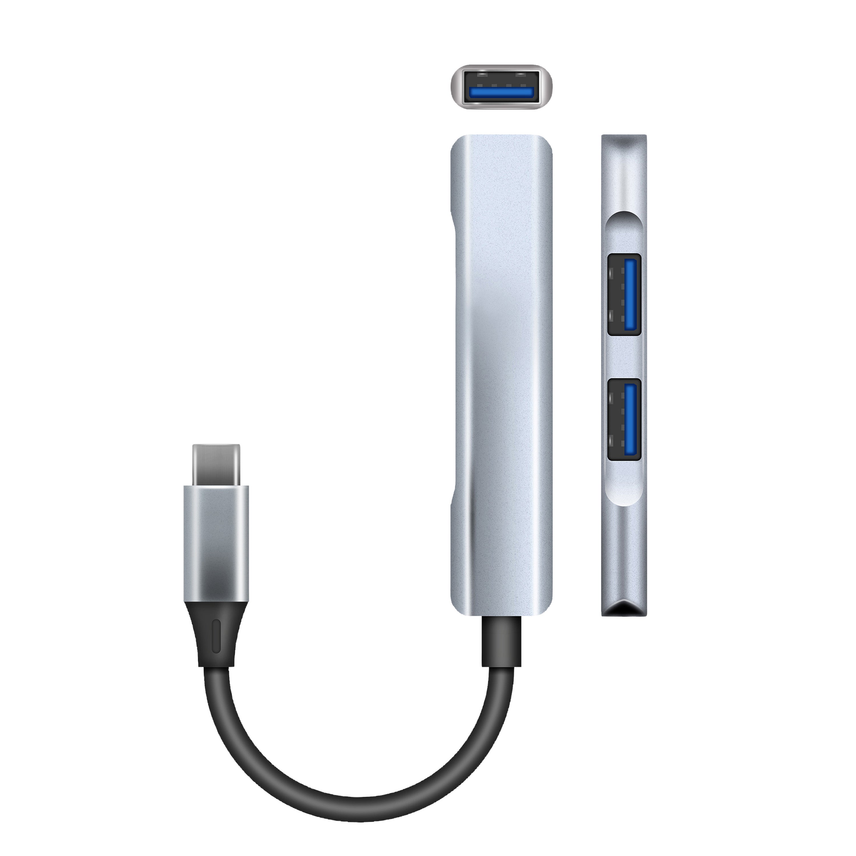 USB-C to 3 x USB-A sockets & OTG adaptor cable