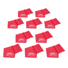 LATEX EXERCISE BAND  LIGHT RESISTANCE, 1.2M, SET OF 10