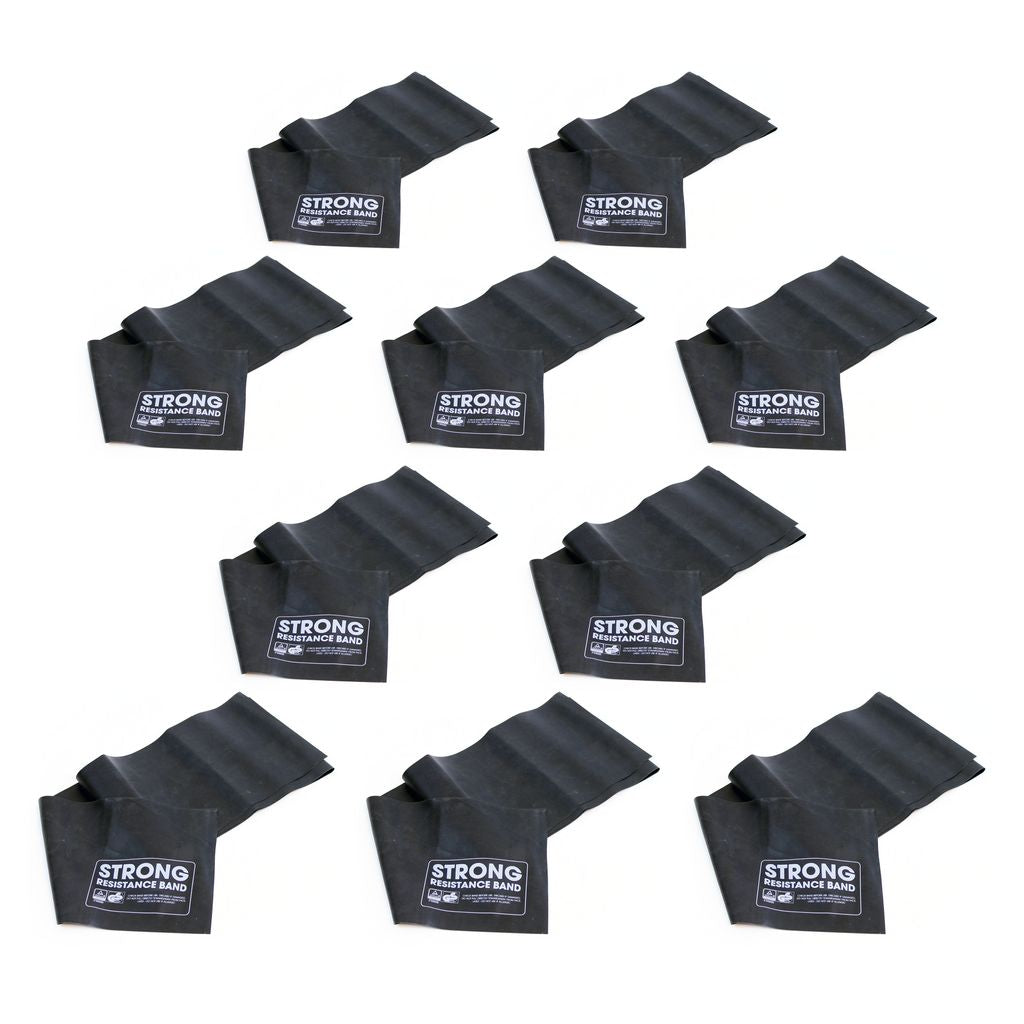 LATEX EXERCISE BAND  STRONG RESISTANCE, 1.2M, SET OF 10