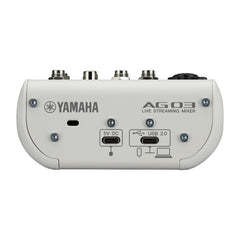 Yamaha AG03MK2 3 channel live streaming analogue mixer - White