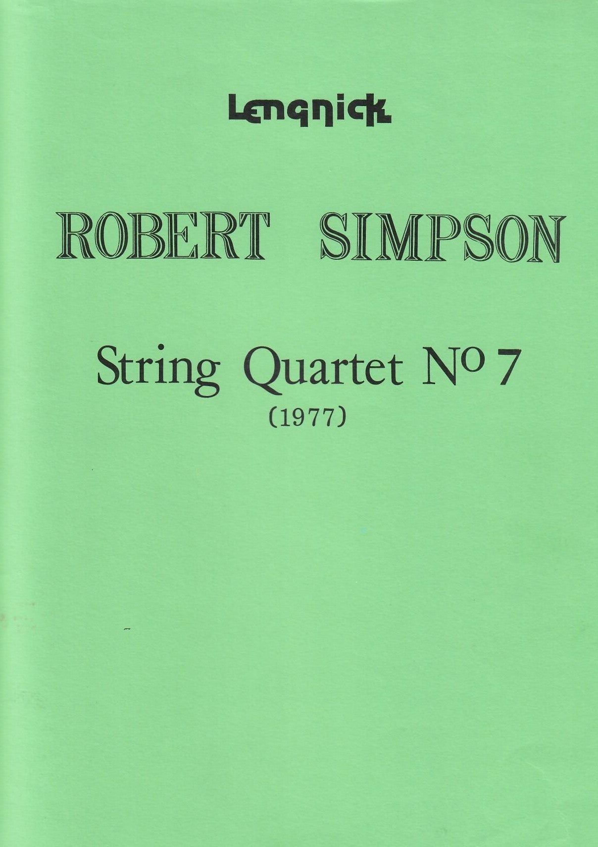 Simpson String Quartet No 7 (1977)