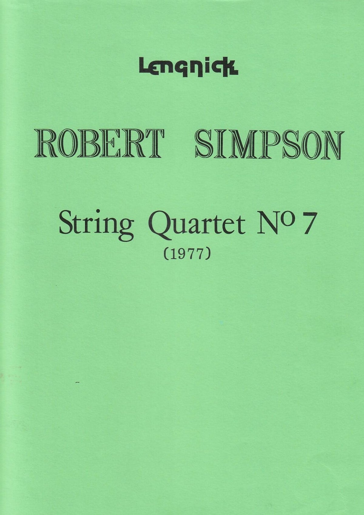 Simpson String Quartet No 7 (1977)