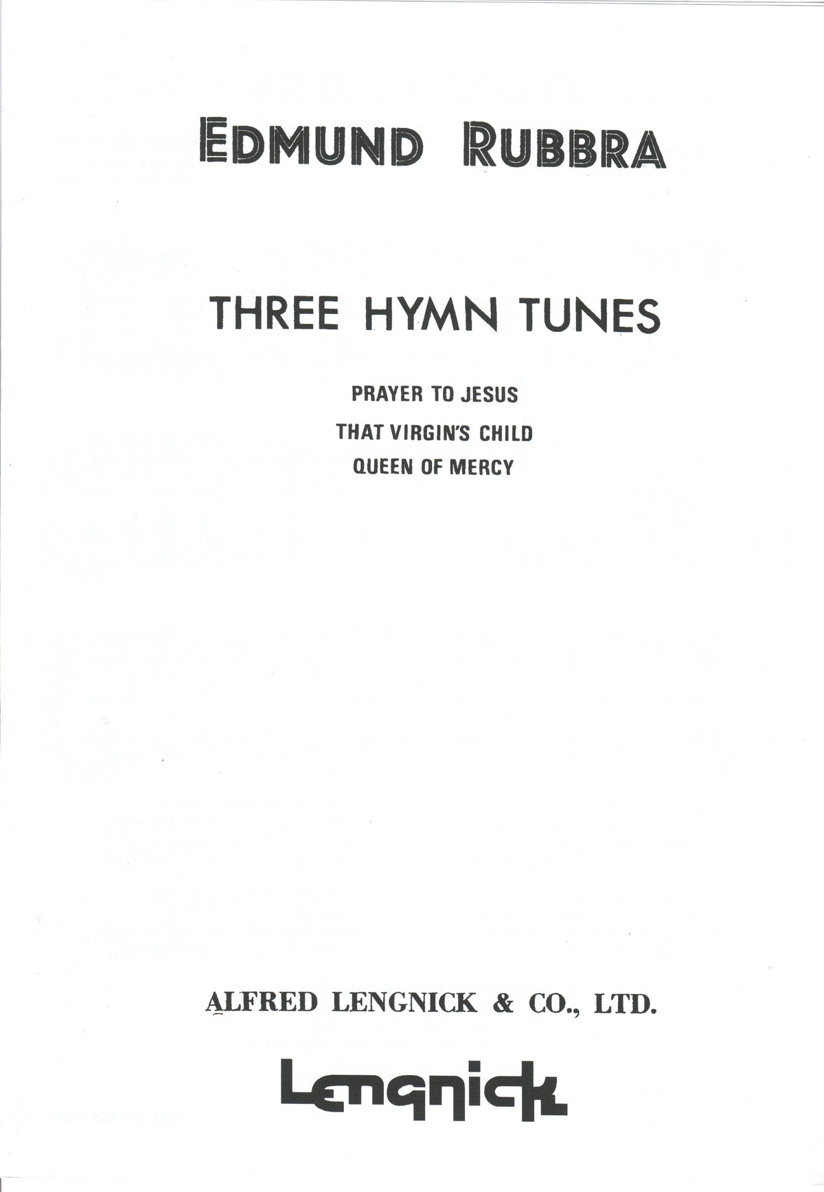Rubbra Three Hymn Tunes Op 114
