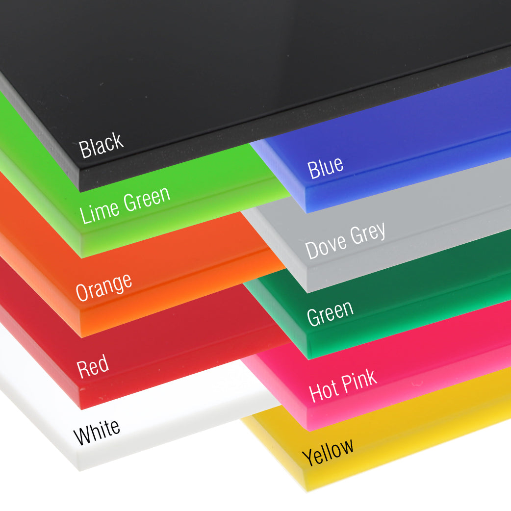 Standard Cast Acrylic 3mm Sheet - 600 x 400mm - Assorted Pack of 10