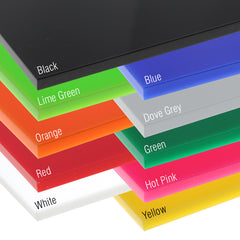 Standard Cast Acrylic 3mm Sheet - 600 x 400mm - Assorted Pack of 10