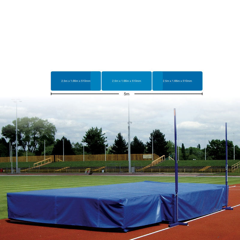 CLUB HIGH JUMP LANDING AREA WITH WEAR SHEET WEAR SHEET ONLY, 5M X 2.5M X 560MM C/W CUT-OUTS