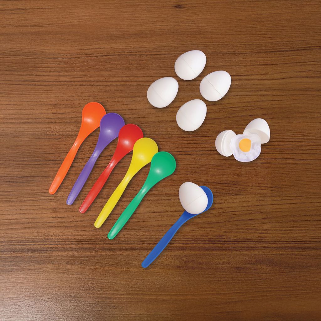 EGG AND SPOON  SET OF 6