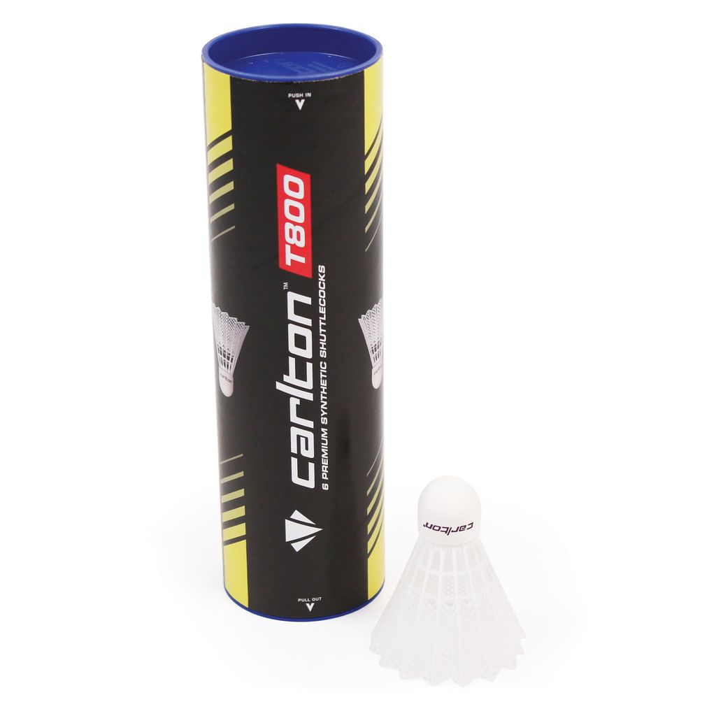 CARLTON T800 SHUTTLECOCK WHITE, FAST, TUBE OF 6