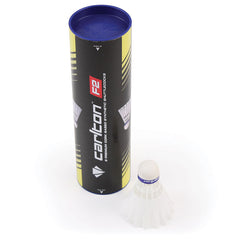 CARLTON F2 SHUTTLECOCK WHITE, MEDIUM, TUBE OF 6