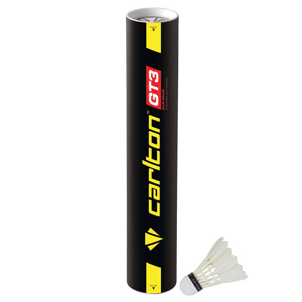 CARLTON GT3 FEATHER SHUTTLECOCK WHITE, 78/MEDIUM FAST, DOZEN
