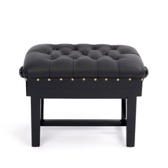 Hidrau BC46 \'London\' adjustable concert piano stool - Black gloss, black leather