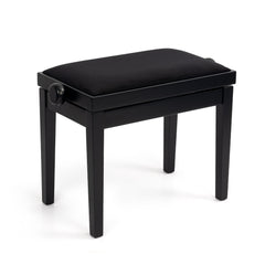 Hidrau BG27 \'Toledo\' adjustable piano stool - Black satin, black velvet