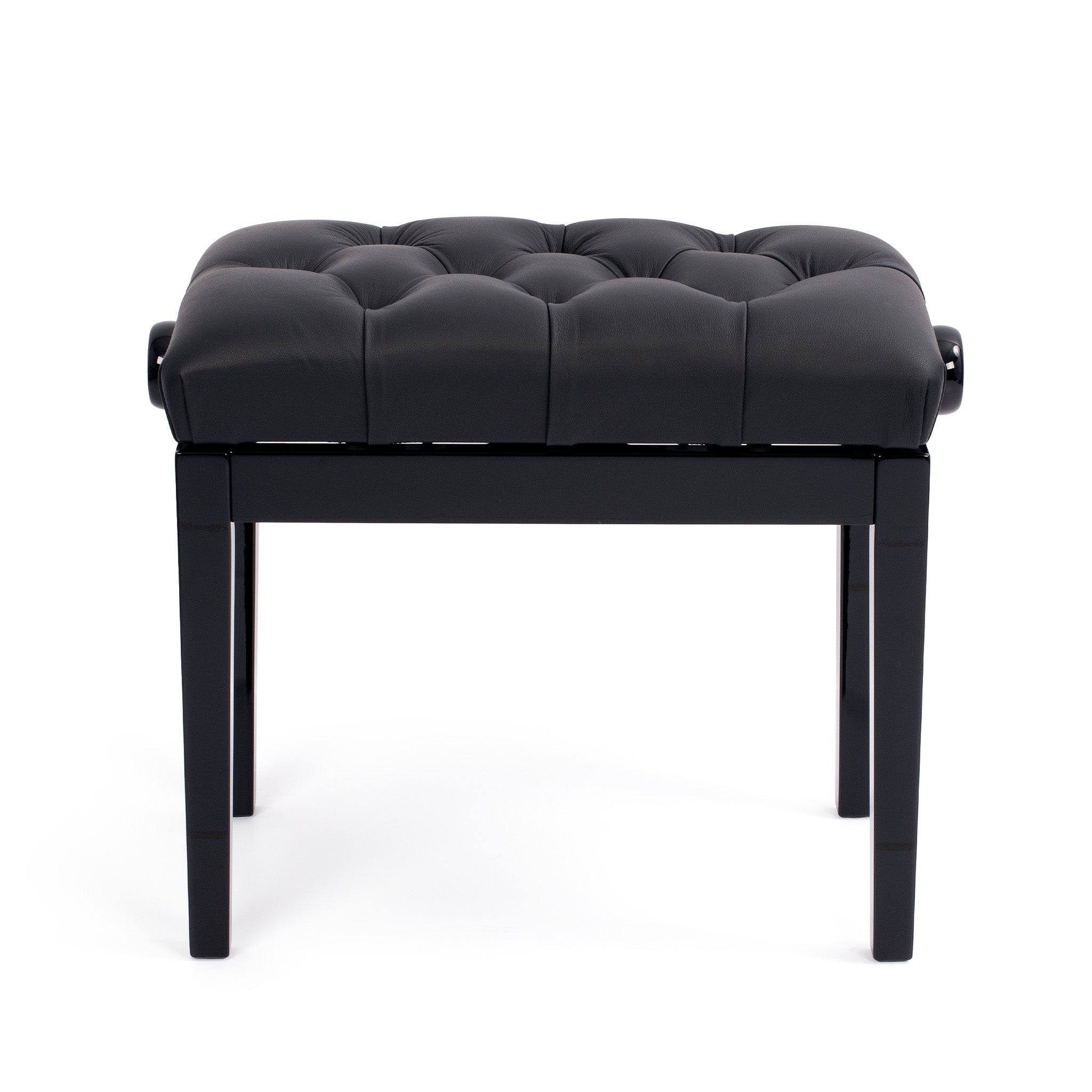 Hidrau BG33 \'Vienna\' adjustable concert piano stool - Black gloss, black simulated leather